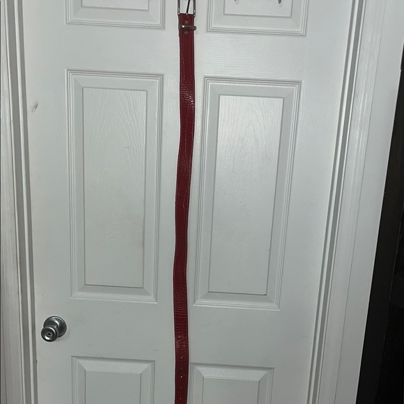 Red Crocodile Embossed Belt